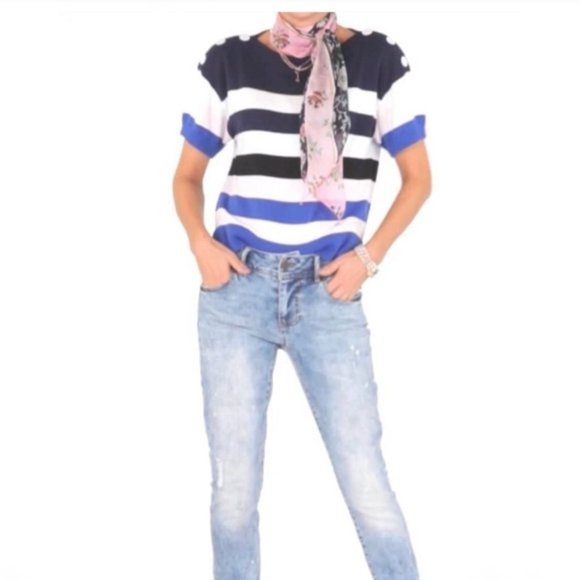 CAbi Sweaters Cabi 5448 Blue Sailor Pullover Sweater Sz Xsmall